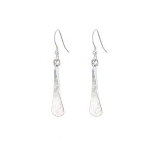 Drop Sterling Silver Hammered and Forged Earrings