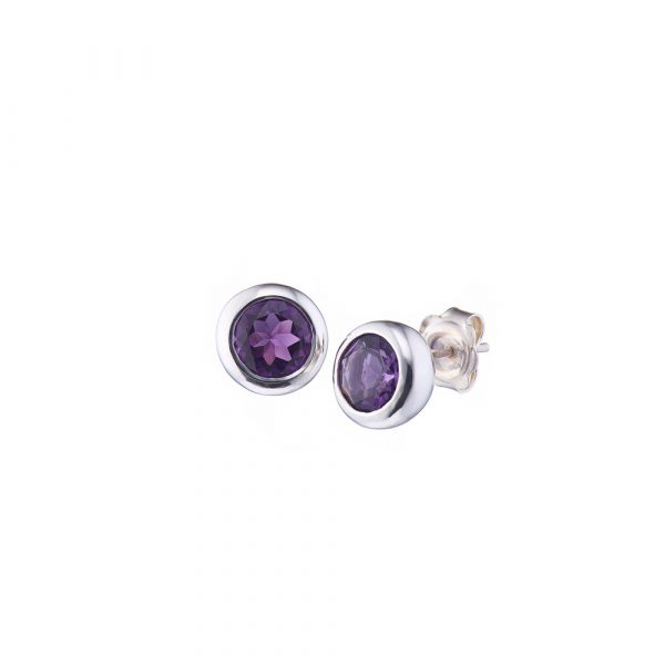 sterling silver stud earrings purple